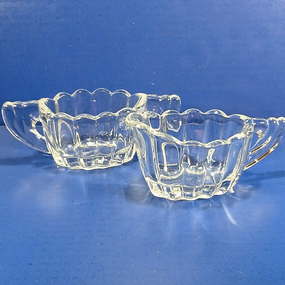 Heisey Crystolite Sugar and Creamer Elegant Glassware Depression Era